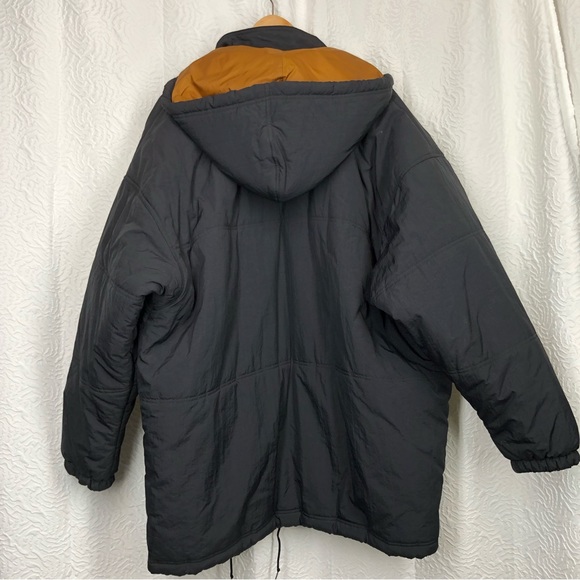 Vintage 90s Black Neutral Tone Nike Air Hooded Drawstring Winter Jacket - Picture 2 of 16